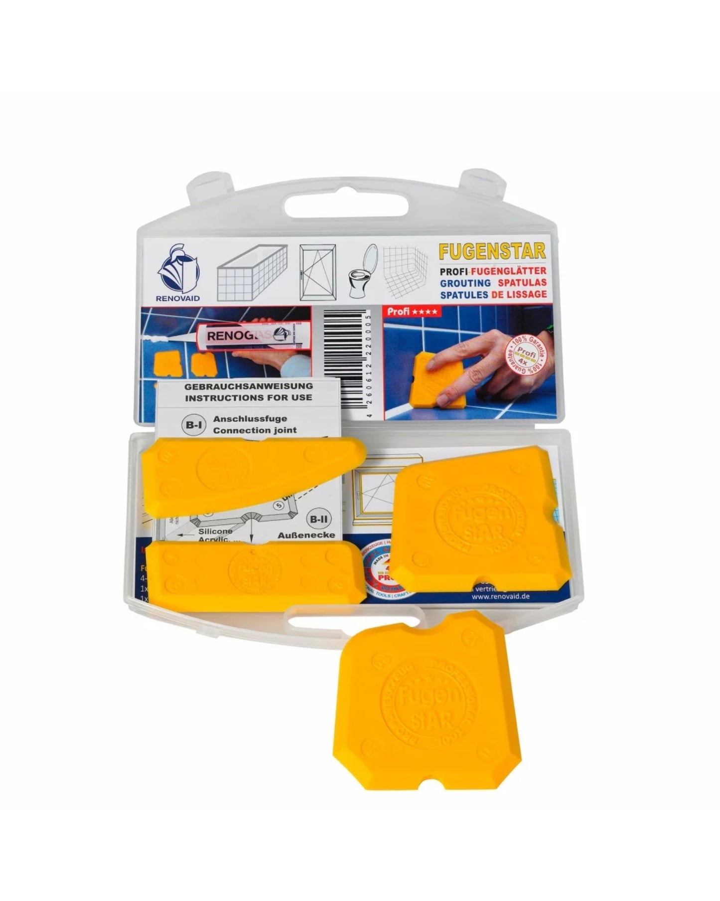 fugenglaetter set Fugenstar - 4-teiliger Profi-Fugenglätter – Produktfoto offene Box