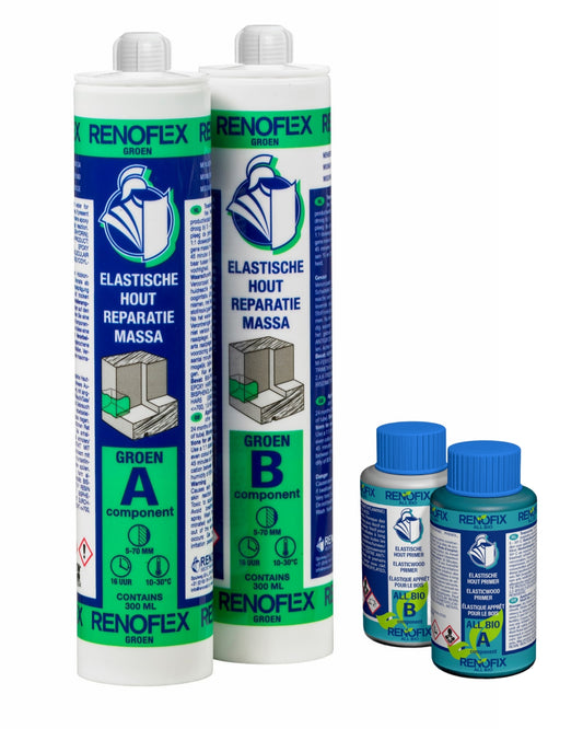holzfaeule reparaturset sommer RENOFLEX Grün – Holzfäule Set für den Sommer – Epoxy-Primer, Set-Inhalt