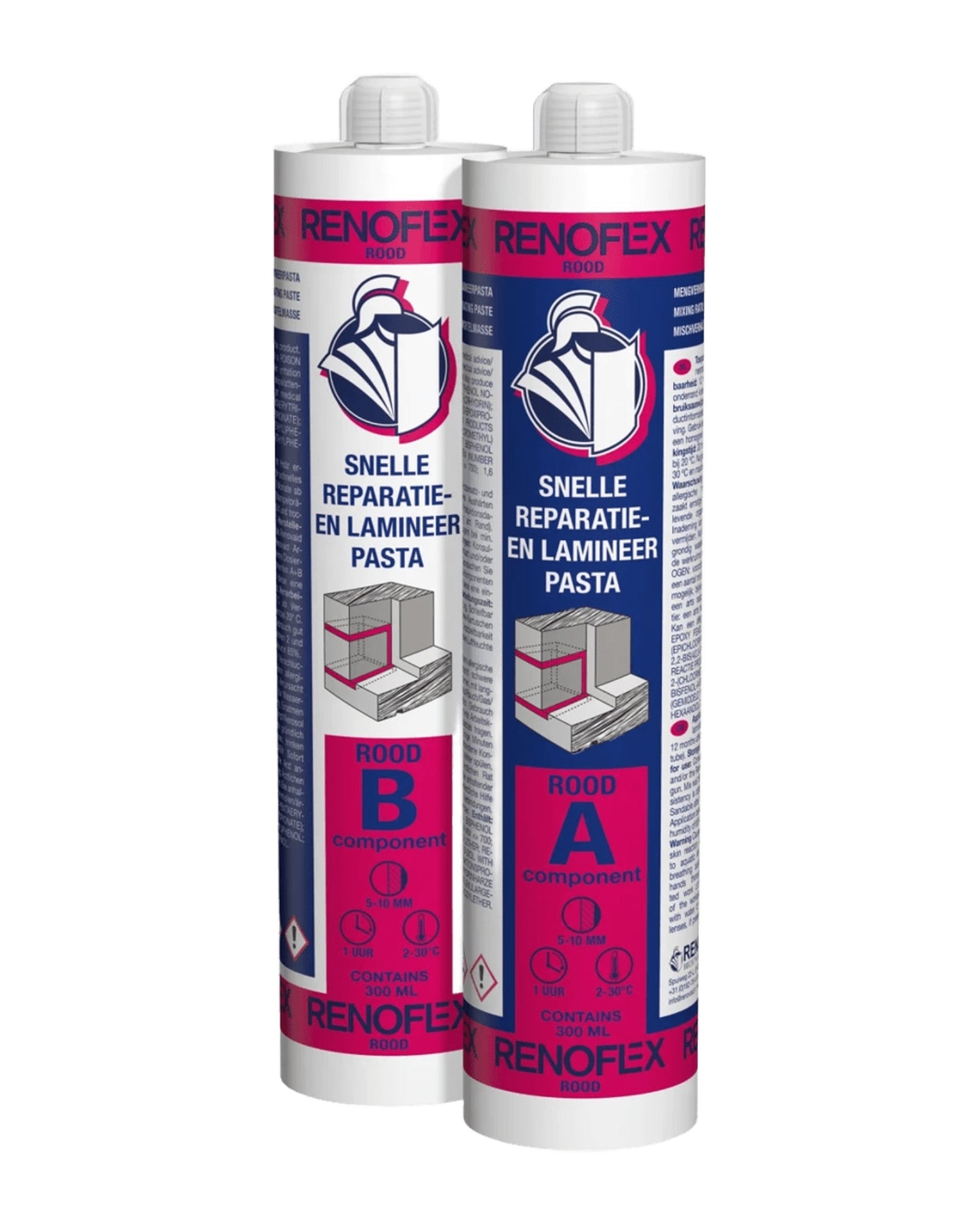 epoxi holzersatzmasse 600 mm RENOFLEX Rot – Epoxid Holzersatzmasse – 2K-Holzreparaturmasse, Produktfoto