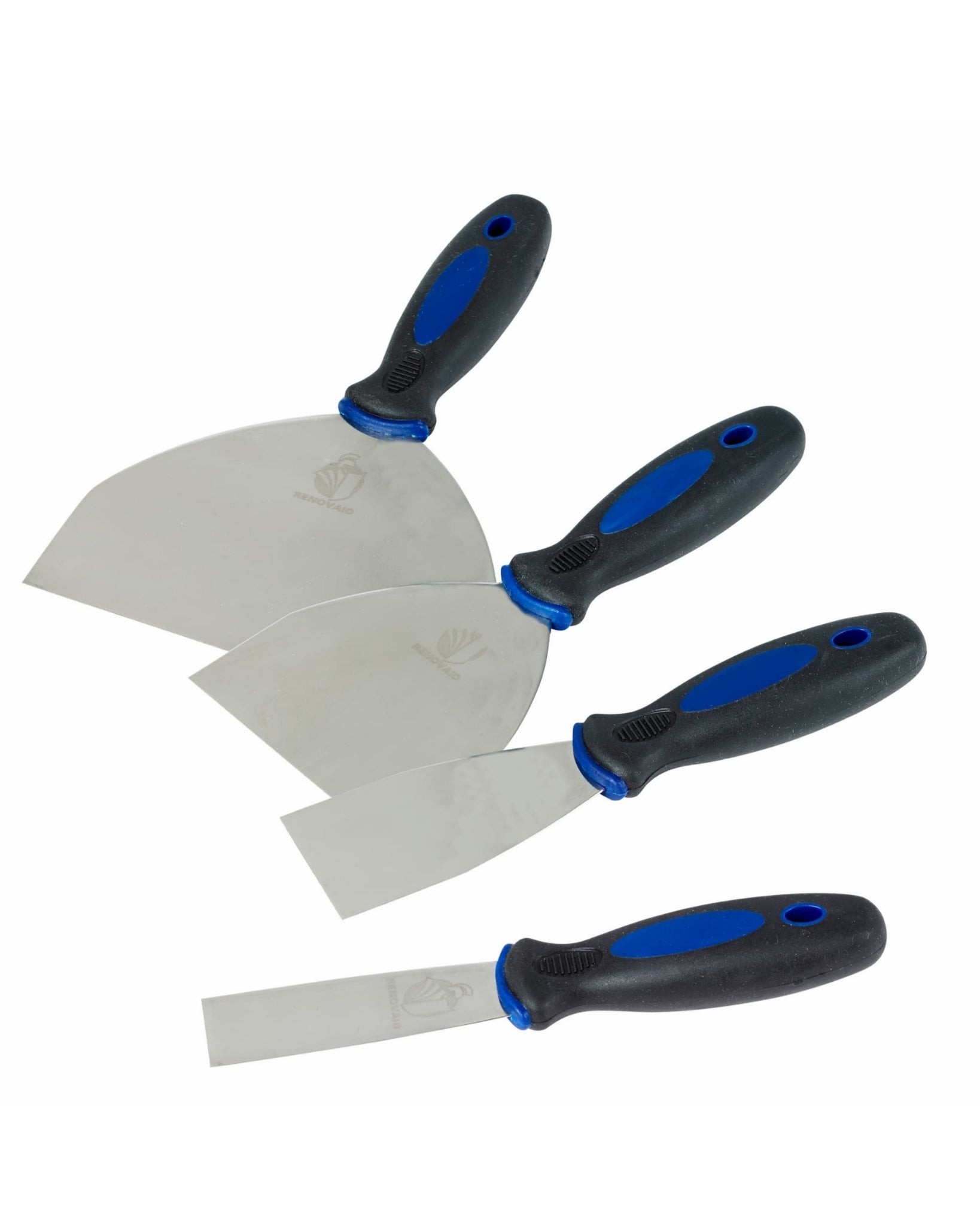 Modellierwerkzeug RENOSPACHTEL Set – 4 Stück – Kitt, Spachtel & Fugen glatt abziehen – robust