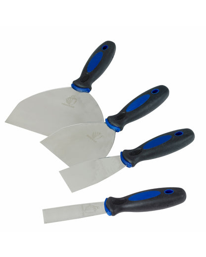 Modellierwerkzeug RENOSPACHTEL Set – 4 Stück – Kitt, Spachtel & Fugen glatt abziehen – robust