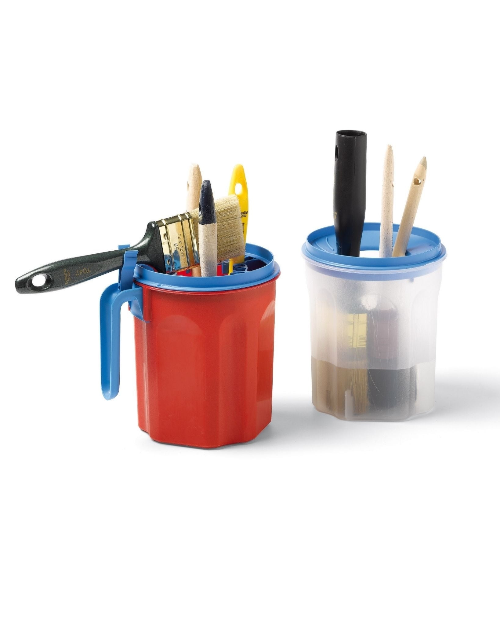 Pinselpott/Pinselhalter für 6 Pinsel – Pinsel reinigen, abstellen und griffbereit aufbewahren – für Malerarbeiten & Renovierung